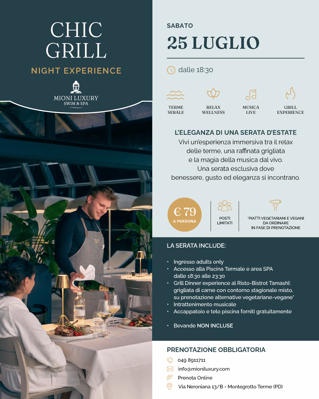 Chic Grill con musica Live – 25 Luglio alle Terme di Montegrotto