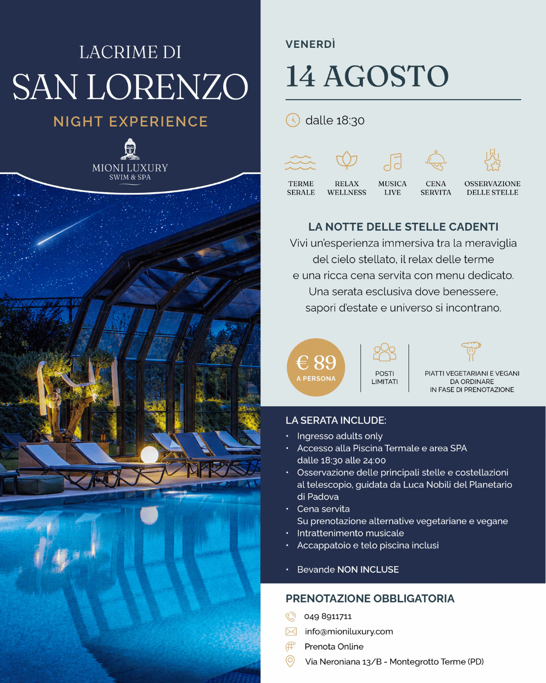 Eventi a Montegrotto Terme: Lacrime di San Lorenzo il 14 agosto